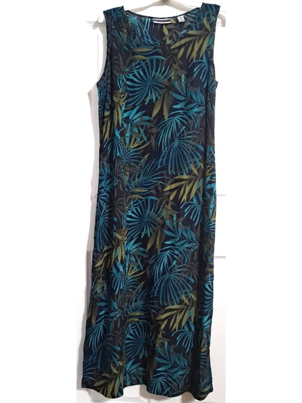 Amanda Smith  M  Multicolor Silk Sleeveless Maxi Dress Tropical Resort Luxury